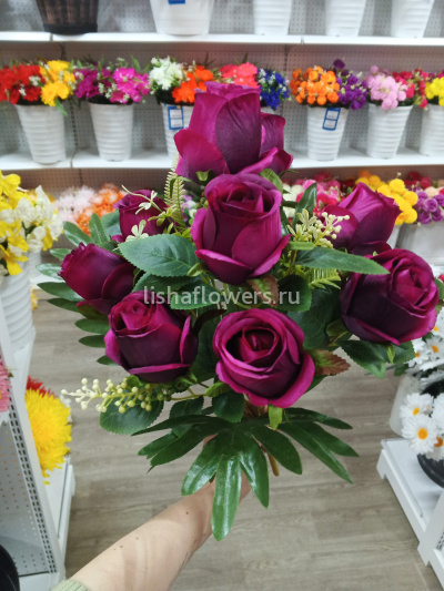 Букет роза-бутон 11в 9г 54см.Арт.AY-25-4 